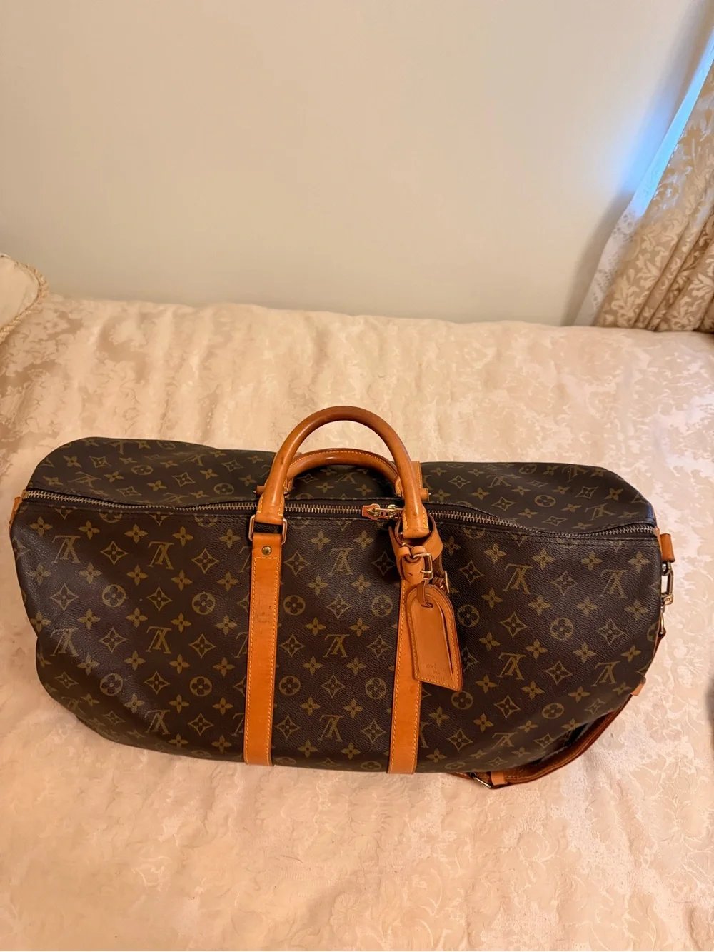 Louis Vuitton Monogram Keepall Duffel - Dark Brown with Tan Trim